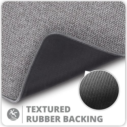 Bath Mat,Ultra Thin Bathroom Rugs,Rubber Bath Mats for Bathroom,No Slip Bath Rugs,Quick Dry,Machine Washable,Low Pile,Absorbent,Shower Outside,Sink,Home Decor Accessories.Grey,1'5x2'3(17x27Inch)