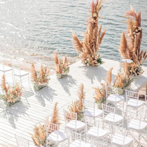 20 Stems Natural Pampas Grass Decor 40 Tall Dreid Pampas Grass for Wedding, Party, Farmhouse, Brown Dreid Flowers Boho Home Decor