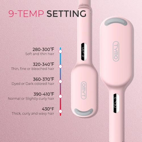 Curling Iron Hair Crimper Waver - TYMO ROVY Beach Waves Curling Wand, Ionic Deep Waver Hair Curler Tool with Ceramic 3 Barrel for Women, Dual Voltage, Anti-Scald, Easy to Use, Pink, 1.25 Inch
