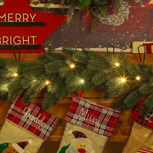 6ft Pre-Lit Christmas Garland, Artificial Lighted Norfolk Pine Garland with Multi-Color Lights, Battery Operated Garland for Mantle Stairs Table Fireplace Xmas Decoration Outdoor & Indoor