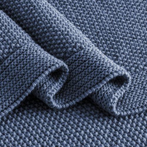 CozeCube Blue Throw Blanket for Couch, Soft Cozy Cable Knit Throw for Bed Sofa Living Room, Lightweight Warm Decorative Farmhouse Christmas Blanket, 50x60, Dusty Blue