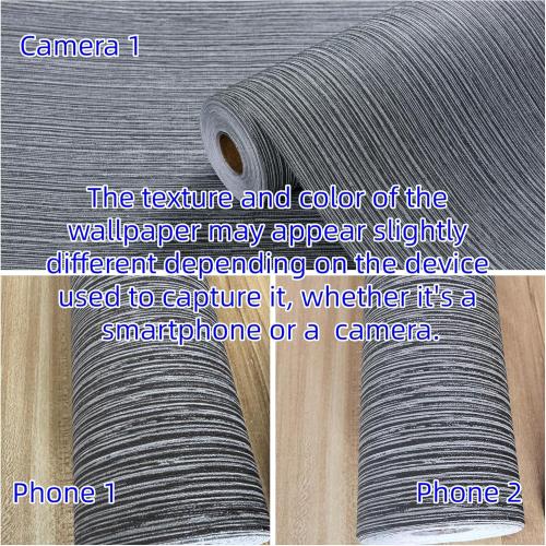 Haimin Grasscloth Wallpaper Textured 24in X 393in Fabric Contact Paper Gray Wall Paper Textured Linen Wallpaper Peel and Stick Self-Adhesive Thick Vinyl Embossed Film Wallpaper (Gray)