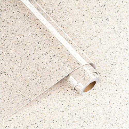 35x120 Large Countertop Contact Paper Beige Granite Contact Paper for Countertops - Counter Top Peel and Stick Waterproof Beige Granite Wallpaper for Kitchen Counter Vinyl Wrap