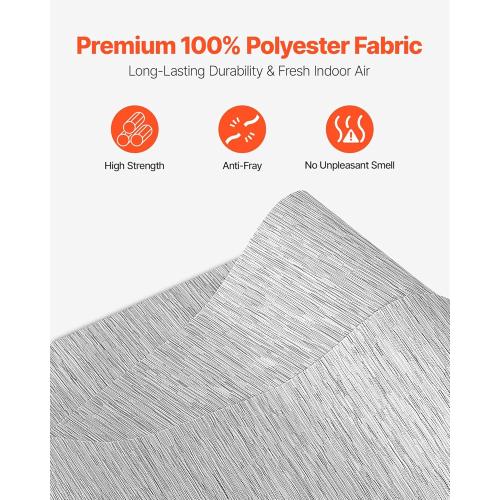 VEVOR Panel Track Blinds, Extendable Track from 45.8 in to 86 in W, Trimmable Panel Curtains Up to 96 in H, Adjustable Vertical Panel Blinds for Sliding Doors, Patio Doors, Room Divider, Window, Gray