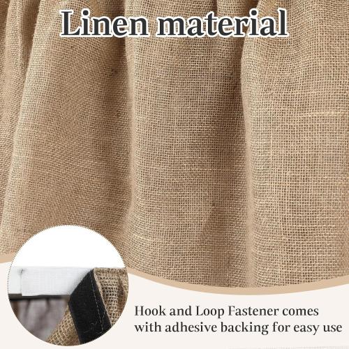 14 ftx29 In Rustic Ruffled Burlap Table Skirt for Teacher Desk