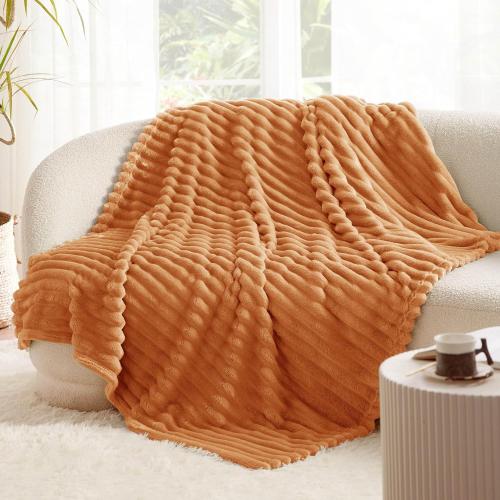 Bedsure GentleSoft Burnt Orange Twin XL Blanket for Bed - Cozy Soft Fall Blankets for Women, Cute Small Fleece Throws for Girls, Birthday Gifts for Women, 66x90 Inches