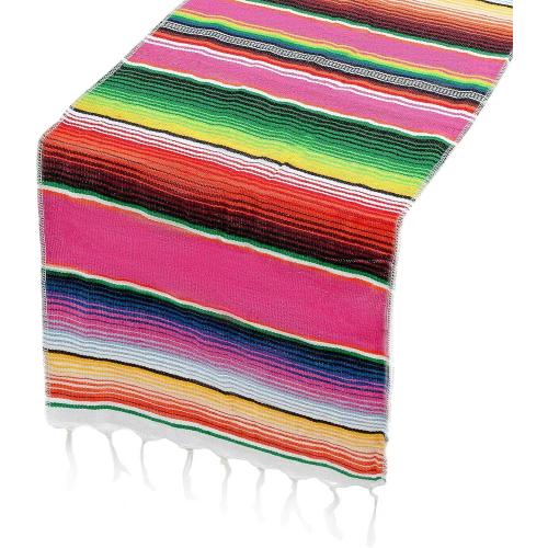 Mexican Table Runner 14x84 Inches Colorful Striped Table Runners Mexican Theme Party Decoration for Fiesta Party for Cinco de Mayo Serape Zarape Table Runner