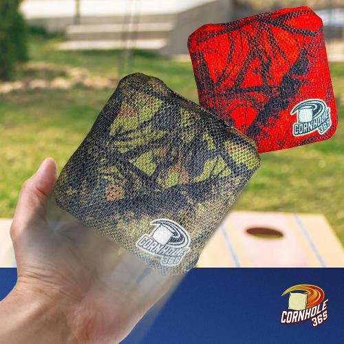 ‼️ONLY 6 ‼️Cornhole365 Stick & Slide Professional Cornhole Bags - Set of 8 | 6 x 6 Premium Plastic Resin-Filled - Heavy-Duty Polyester Fabric w/ Dye Sublimation Print - All-Weather - Regulation Size