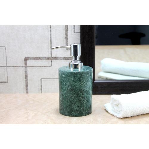 Soap Dispenser Lotion Dispenser - Made of Natural Stone in Green Color - Luxury Bathroom Accessories Bath Set (Green)