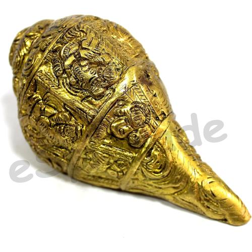 eSplanade Brass Ganesha Carving Shankh Conch Shell | Home Decor | Holy Shankha Sel