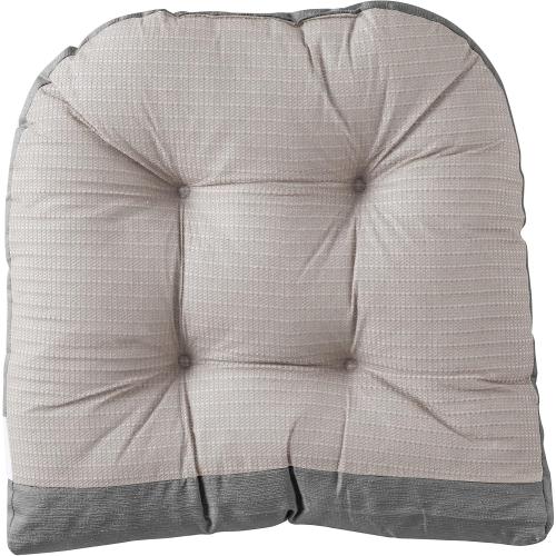 Sweet Home Collection Rocking Chair Cushion Premium Tufted Pads Non Skid Slip Backed Upper and Lower with Ties, 2 Piece Set, Dark Gray