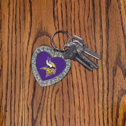 Rico Industries NCAA Team Color Rhinestone Heart Keychain - Great Accessory