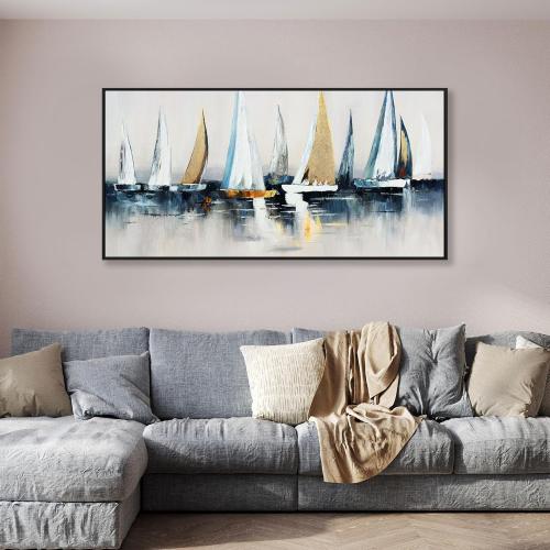 Canvas Wall Art Abstract Wall Decor Sailboat Picture Framed Artwork Modern Aesthetic Suitable for Living Room Bedroom and Office Home Wall Decor 20x40