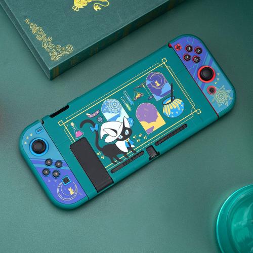 GeekShare Protective Case Compatible with Switch, Slim Shock-Absorption and Anti-Scratch Skin Cover - Alchemy Cat Design (for Regular Switch)