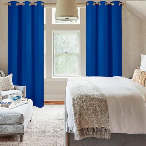 Diraysid Royal Blue Grommet Blackout Curtains for Bedroom Thermal Insulated Room Darkening Curtains Drapes, 42 x 84 inch, 2 Panels