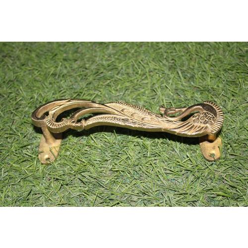 Size 7.3x2.2x1.5 set of 2 Wonderlist Handicrafts Indian Handmade Brass Décor Handle Pull Beautifully Handcrafted Design Brass Door Handle Pull (Peacock), 7.3x2.2x1.5 inches, HT-DOHA-01