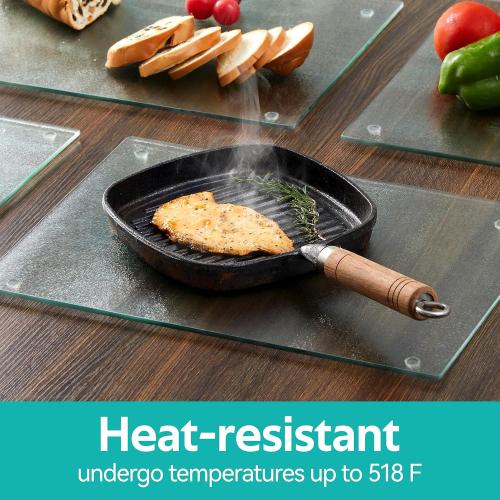 11.8x2PCS Round Glass Cutting Board for Kitchen Counter Protector, Tempered Glass Chopping Boards Dishwasher Safe, Small Clear Countertop Tray, Scratch Resistant, Heat Resistant