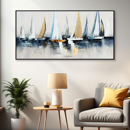 Canvas Wall Art Abstract Wall Decor Sailboat Picture Framed Artwork Modern Aesthetic Suitable for Living Room Bedroom and Office Home Wall Decor 20x40