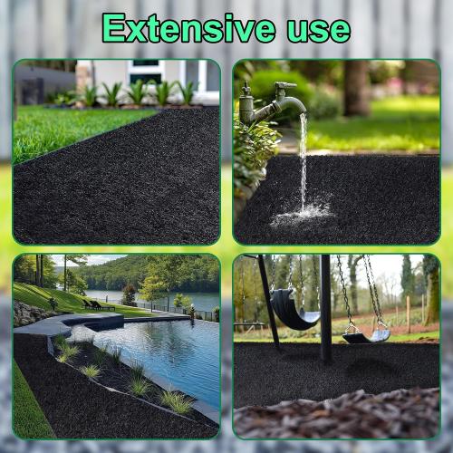 2 Pack Imitation Grass Design Recycled Rubber Mulch,Each Piece 8' x 2'，Rubber Mulch for Landscaping，Walkway pavers，Black Mulch for Landscaping