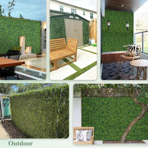 ODTORY Artificial Boxwood Roll Panels, 48x120 (40 sq.ft) UV-Resistant Faux Ivy Privacy Fence Screen, Decorative Grass Wall Covering for Indoor & Outdoor Garden, Backyard, Balcony, Home Decor