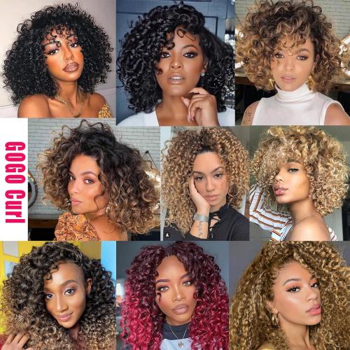 7 Packs Curly Crochet Hair for Black Women 10 Inch GoGo Curl Crochet Hair