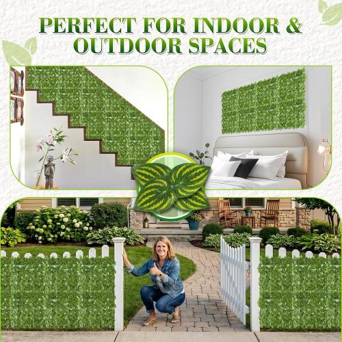120x40 Artificial Ivy Privacy Fence Screen, Faux Greenery Backdrop Ivy Vine Leaf Hedges Wall Fence Panels Green Wall Decor for Patio, Balcony, Garden, Backyard Indoor Outdoor
