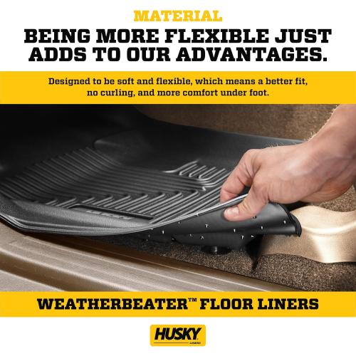 Husky Liners Weatherbeater Floor Mats | Fits 2022-2025 Nissan Frontier, Crew & King CAB ONLY | Front Row, 2-pc Black - 13521