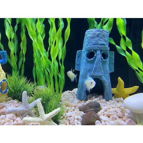 Multicolor BEGONDIS 23 Pcs Aquarium Decorations Fish Tank Artificial Green Water Plants with Resin Ornament，Accessories Ornament Kit