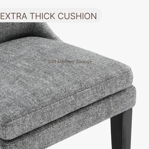 Upholstered Dining Chairs Modern Sidechair Performance Fabric High Back Armlesschair for Diningroom Kitchen,Dark Grey,Set of 2(1 Box)