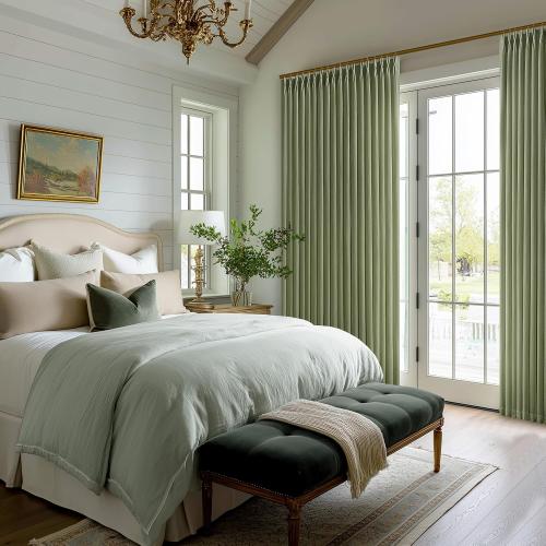 90 Inch Pleated Linen Olive Green Curtains for Living Room 2 Panels Semi Sheer Light Filtering Pinch Pleat Hooks Rings Back Tab Drapes Moss Green Farmhouse Boho Curtains 90 Inches Long Bedroom Window
