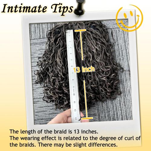 SOKU Braided Wigs for Black Women, 13 Inch Mini Twist Short Braided Wig 4x4 Lace Frontal Box Braid Wig Blonde Highlights Curly Braids Glueless Wigs for Daily Wearing