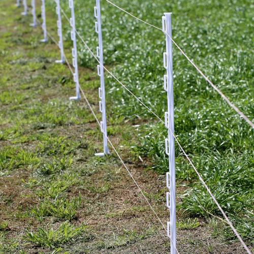 Size 48/4 ft 25 Pack Electric Fence Posts,48 Inch/4FT Step-in Plastic Posts for Farm and Garden,Temporary Sturdy Fencing System for Electric Fencing and Yard Protection, White