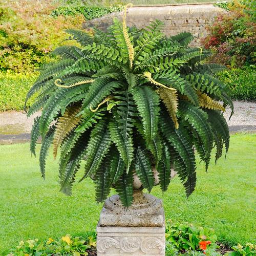 MARTINE MALL 48 inch Fake Ferns Artificial Ferns for Outdoors Look Real, 88 Branches Large Faux Boston Fern for Outdoor Planter Realistic UV Resistant Hanging Artificial Fake Plants for Porch Patio