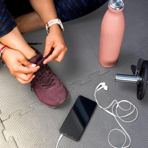 Puzzle Exercise Gym Flooring Mat, 1/2 Thick EVA Interlocking Foam Tiles Workout Mat for Home Gym, Fitness Equipment, MMA, Gymnastics, 6 Tiles Shock-Absorbing Exercise Mat, Grey (24 Sq Ft)