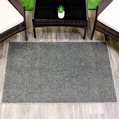 Size 2' x 5'  Color Black KOECKRITZ Washable Artificial Grass Rug Runners: 2', 3', 4', 6' Widths & up to 100' Lengths - Ideal Economy Turf for Outdoor, Hallways, Kitchens |Ultra-Thin Carpet | Black/Taupe