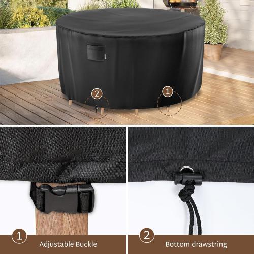 iBirdie Round Patio Furniture Cover 80 x 28 inch, Outdoor Waterproof and Weatherproof for Garden Table and Chairs, Heavy Duty 600D, fit 80, 79, 78 Diameter