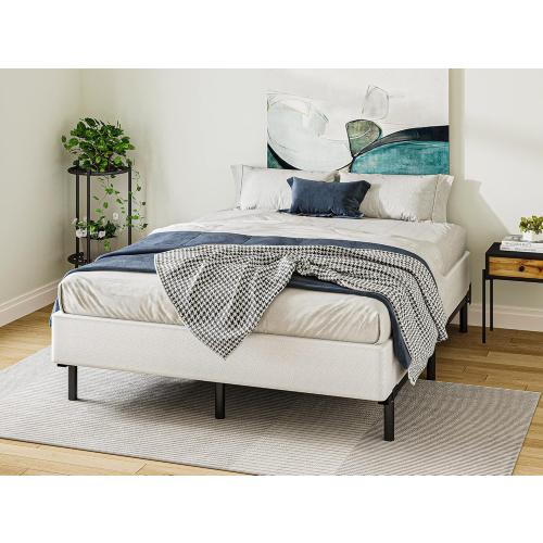 Box-Spring-Queen, 9 inch Metal Queen Box Spring Only, Heavy Duty Queen Size Box Spring with Fabric Cover, Easy Assembly, Non Slip, Noise Free