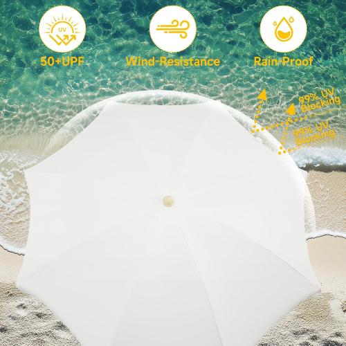 7FT Boho Patio Umberlla with Fringe,UPF50  Outdoor Umbrella with Fiberglass Ribs and Push Button Tilt,Tassels Umbrella for Beach,Terrace,Picnic