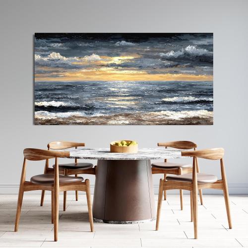 Canvas Oversized Wall Art Decor Modern Wall Art Pictures for Living Room Abstract Coastal Wall Art Prints Large Landscape Wall Art Decorations Abstract Canvas Art Wall Decor Home Office Decor 29X58 ‼️unused‼️