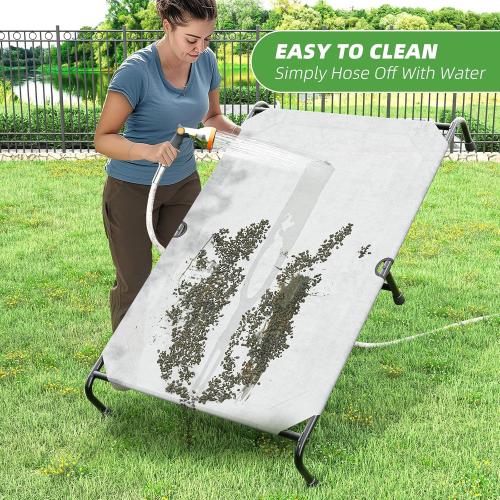 Simple Trending Raised Dog Bed for Extra Large Dogs, Waterproof XL Dog Cot, Outdoor Elevated Pet Bed, 60.25 x 37.25, Grey