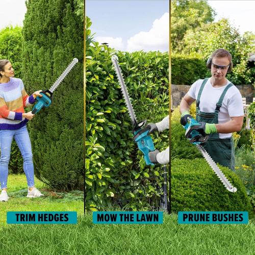 Hedge Trimmer Compatible for Makita 18V Battery，Cordless Electric Hedge Trimmer with 1600RPM Brushless Motor, 22'' Dual-Action Blade with 3/5'' Cutting Capacity (NO Battery)