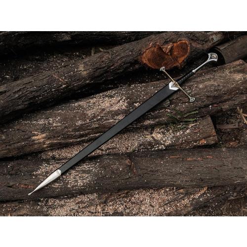 Handmade Replica Movie Sword, Medieval Vikings Master Long Sword Hand-Crafted Authentic Engraved Stainless Steel Blade, Wall Mount Plaque & Scabbard Included Collecyion Edition