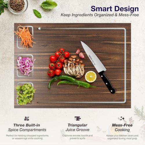 BLUEWEST Noodle Board Stove Cover with Handles, 3 in 1 Wood Stove Top Covers Board for Gas Burners and Electric Stove, Wooden RV Stovetop Cover, Tray for Kitchen Counter Space with Juice Grooves