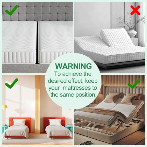 12’’ Wide Bed Bridge Twin to King, Split King Gap Filler for Adjustable Bed, Twin to King Bed Converter with Adjustable Strap, Seamless Comfort Bed Gap Filler for King Bed