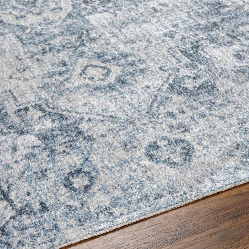Livabliss Lillian Vintage Washable Area Rug, 7'10 x 10', Blue Gray, (8' x 10')