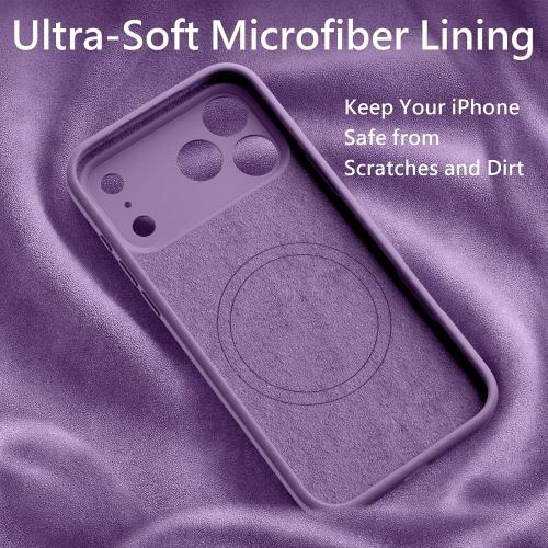 FireNova Magnetic for iPhone 17 Pro Max Case, Compatible with MagSafe, [Integrated Silicone Camera Control Button] [Camera Protection] Anti-Scratch Microfiber Lining Phone Case, 6.9, Light Purple