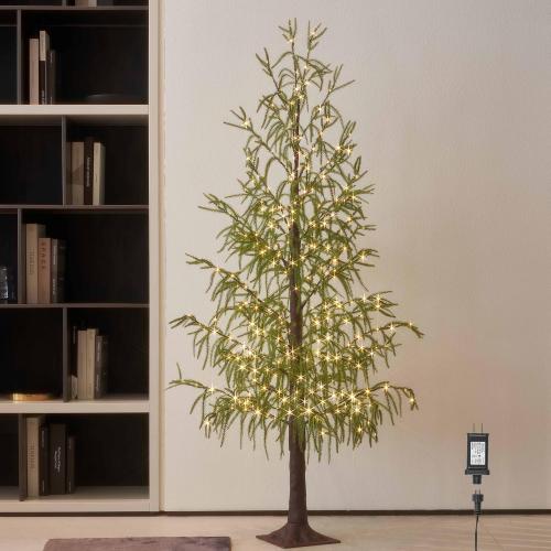 Hairui Lighted Christmas Norfolk Pine Tree 416 LED Fairy Lights 6FT Plug in, Faux Pine Tree Lights for Indoor Outdoor Home Holiday Decoration