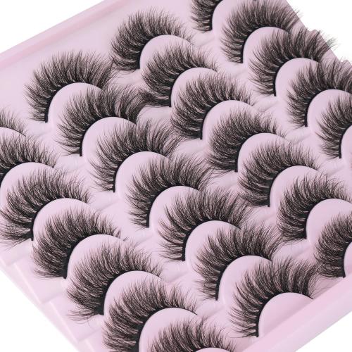 Wispy Mink Lashes Natural False Eyelashes 16mm Cat Eye Lashes Pack 5D 14 Pairs Fake Eyelashes by TNFVLONEINS