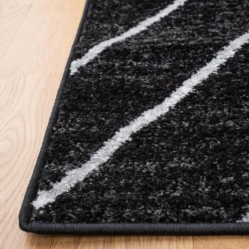 SAFAVIEH Area Rug 8x10 - Adirondack Collection - Large - Black & Light Grey, Modern Geometric Design, Non-Shedding & Easy Cleaning, Ideal for Living Room, Bedroom, Office, Dining Space (ADR251F)