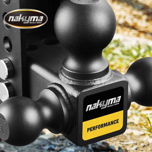 Adjustable Drop Hitch, 8 Inch Drop Trailer Hitch,Tri-Ball(1-7/8'', 2'', 2-5/16'') Hitch, Fits 2-Inch Receiver, Max 16,500 LBS GTW-Truck Trailer Hitch with Double Anti-Theft Pins Locks
